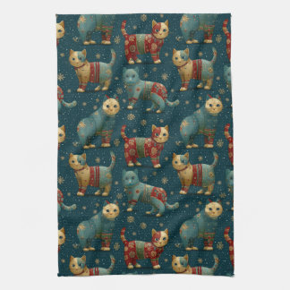 Kittens In Christmas Sweaters Kökshandduk