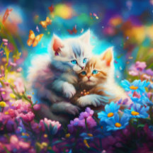 Kittens med fjärilar