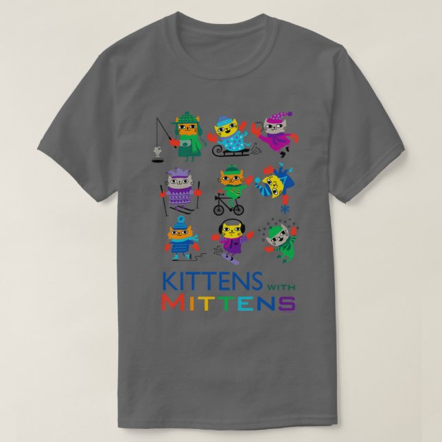 Kittens med Mittens T Shirt (Design framsida)