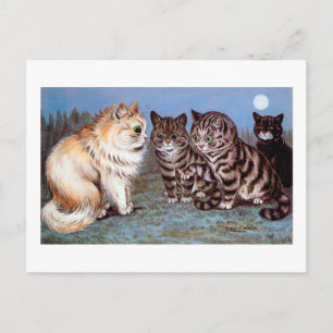 Kittens möte i Moonlight, Louis Wain Vykort
