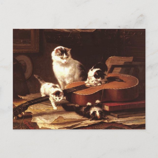 Kittens och Guitar Vykort (Framsida)