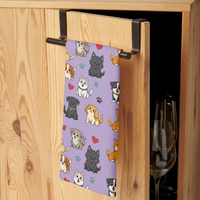 Kittens och hundvalpar Kitchen Towel Kökshandduk (Thirds Fold)