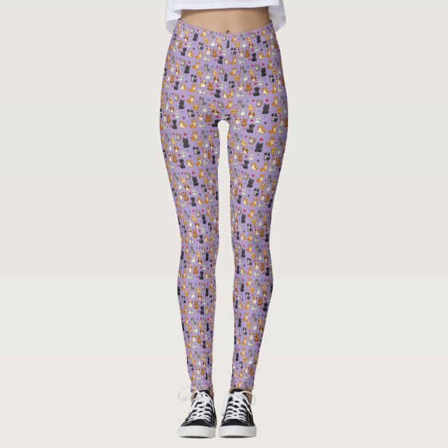 Kittens och hundvalpar leggings (Framsida)