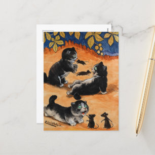 Kittens och Mices speltid av Louis Wain Helg Vykort