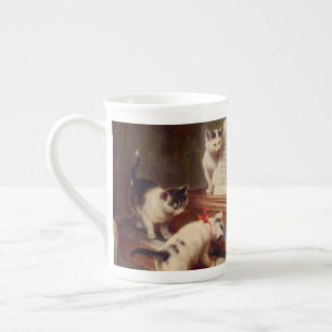 Kittens och Piano Benporslin Mugg