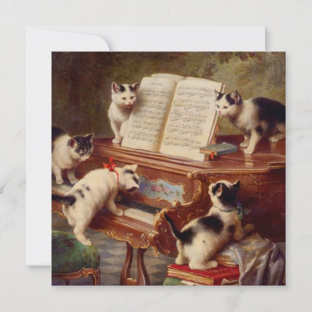 Kittens och Piano Inbjudningar (Framsida)