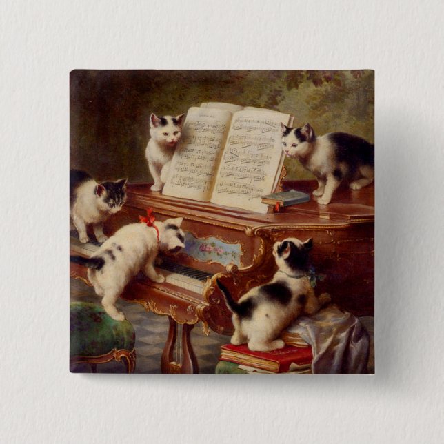 Kittens och Piano Knapp (Framsida)