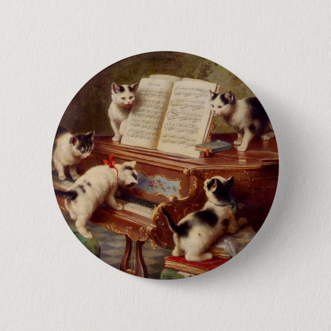 Kittens och Piano Knapp (Framsida)