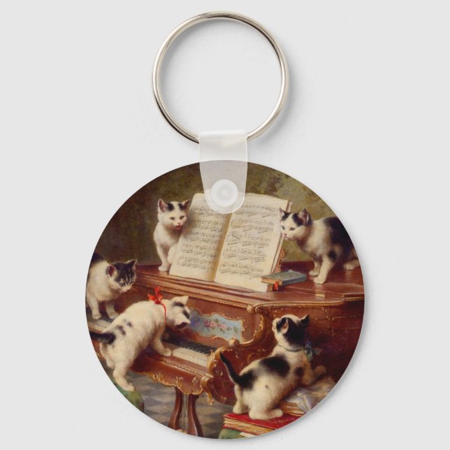 Kittens och Piano Nyckelring (Framsida)