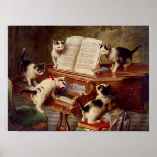 Kittens och Piano Poster