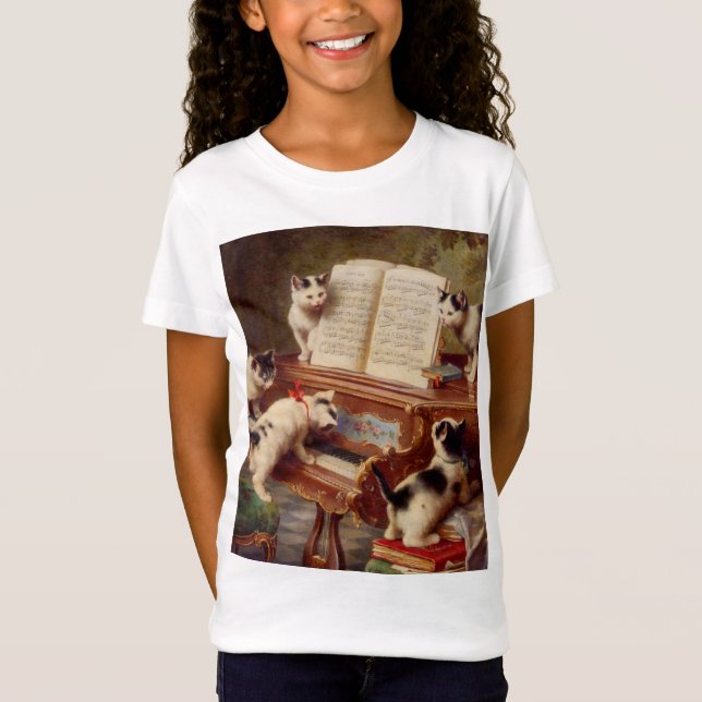 Kittens och Piano T Shirt (Framsida)
