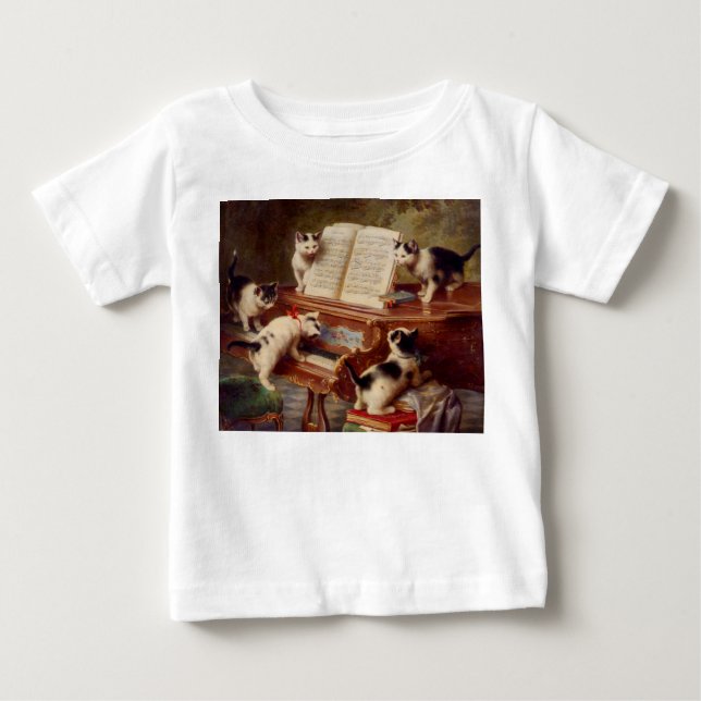 Kittens och Piano T Shirt (Framsida)