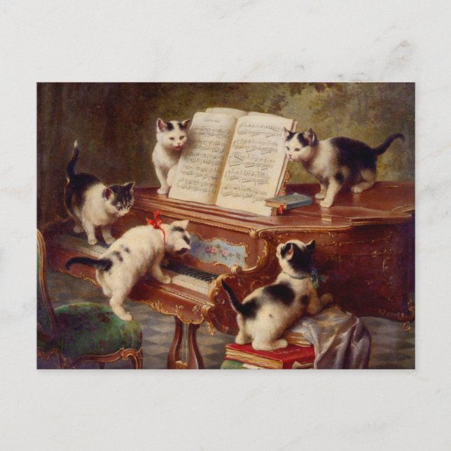 Kittens och Piano Vykort (Framsida)