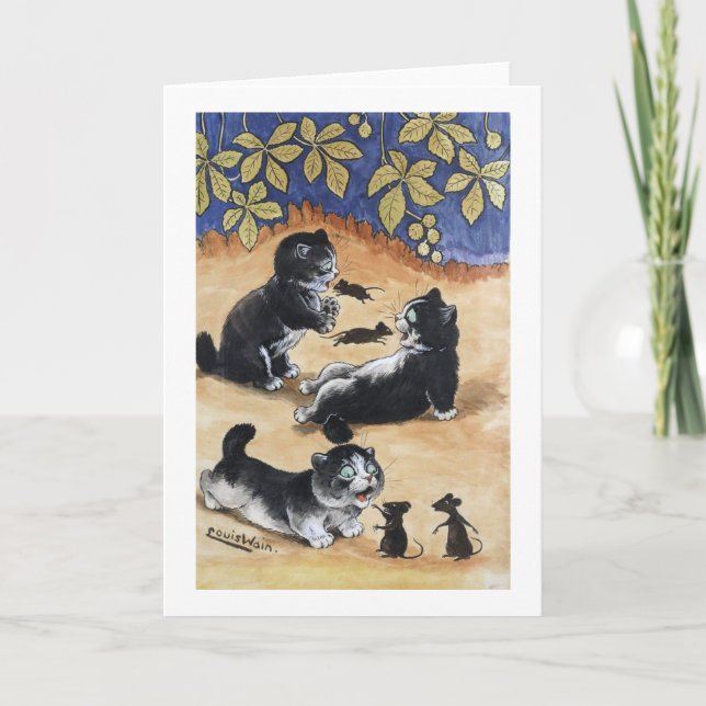 Kittens och Råttor, Louis Wain Kort (Framsida)