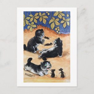 Kittens och Råttor, Louis Wain Vykort