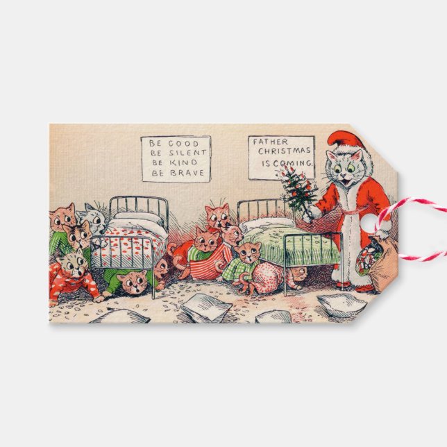 Kittens och Santa Cat, Louis Wain Presentetikett (Framsidan (Horizontal))