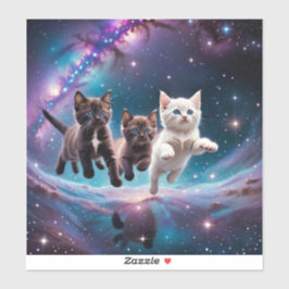Kittens och Space Klistermärken