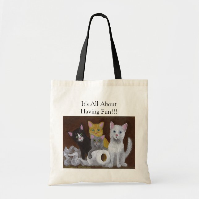 Kittens Roligt Tote Bag Tygkasse (Framsidan)