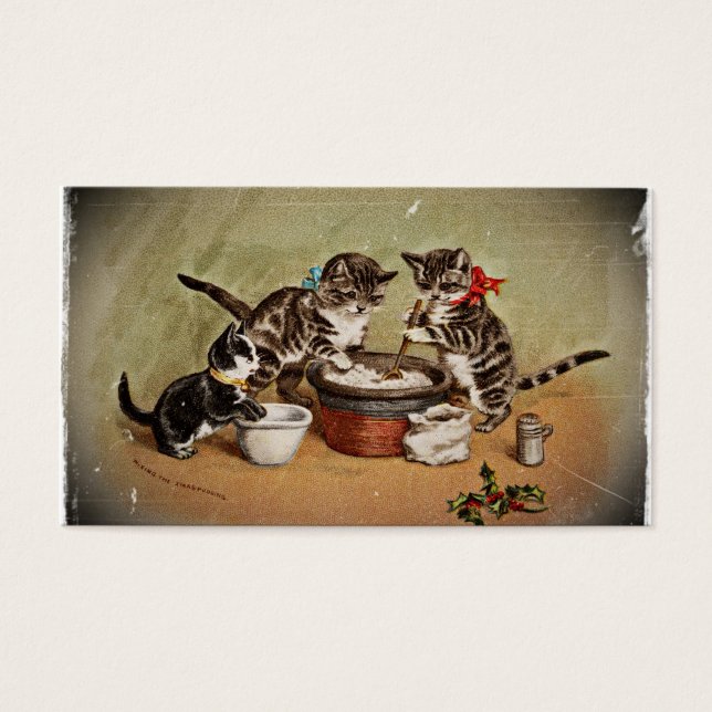 Kittens Skapar Pudding Visitkort (Framsidan)