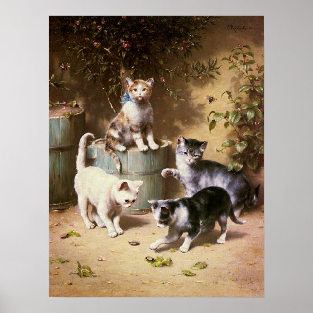 Kittens spelar med Beetles, Carl Reichert Poster (Framsidan)