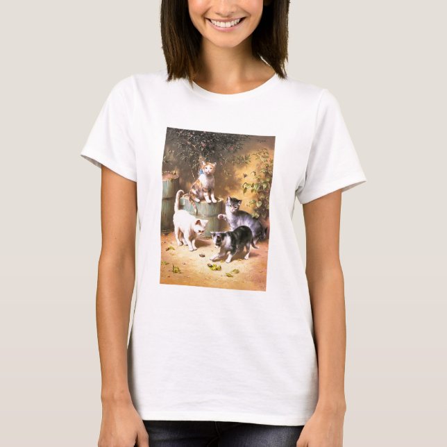 "Kittens spelar med Beetles" T-shirt (Framsida)