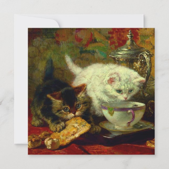 Kittens Tea Party Inbjudningar (Framsida)