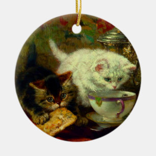 Kittens Tea Party Julgransprydnad Keramik