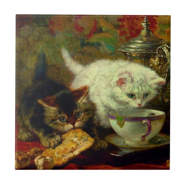 Kittens Tea Party Kakelplatta (Framsidan)