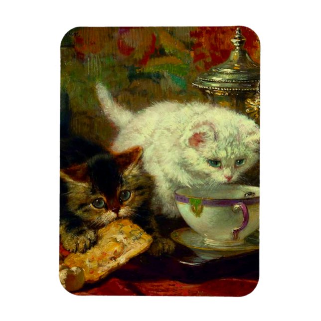Kittens Tea Party Magnet (Vertikal)