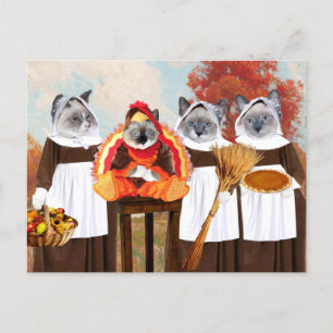 Kittens Thanksgiving-vykort Helg Vykort