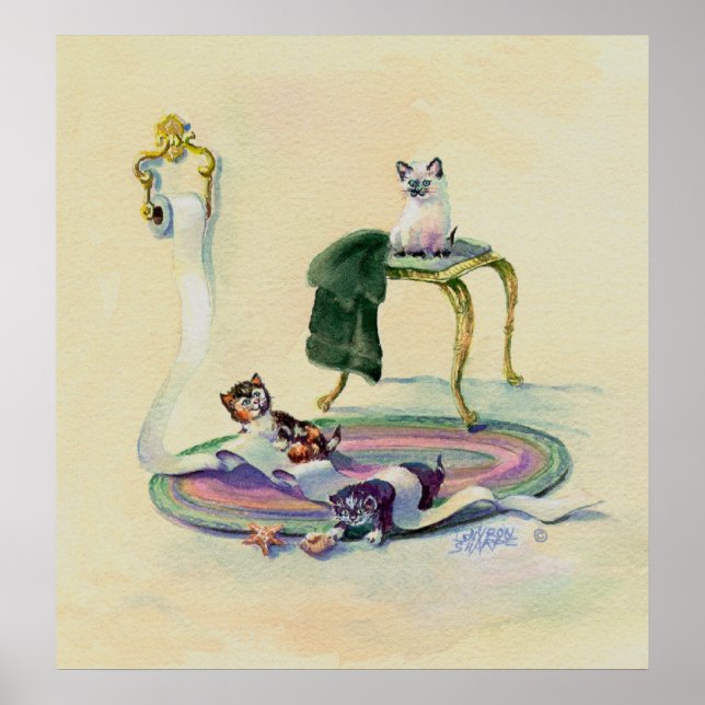 KITTENS & TOILET PAPPER AV SHARON SHARPE POSTER (Framsidan)