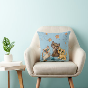 Kittens vid Play Blue Kudde