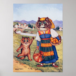 Kittens Vill Ha En Apelsin, Louis Wain Poster