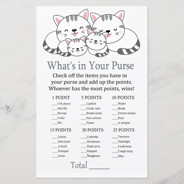 Kittens What's in your purse match babydusch (Framsida)