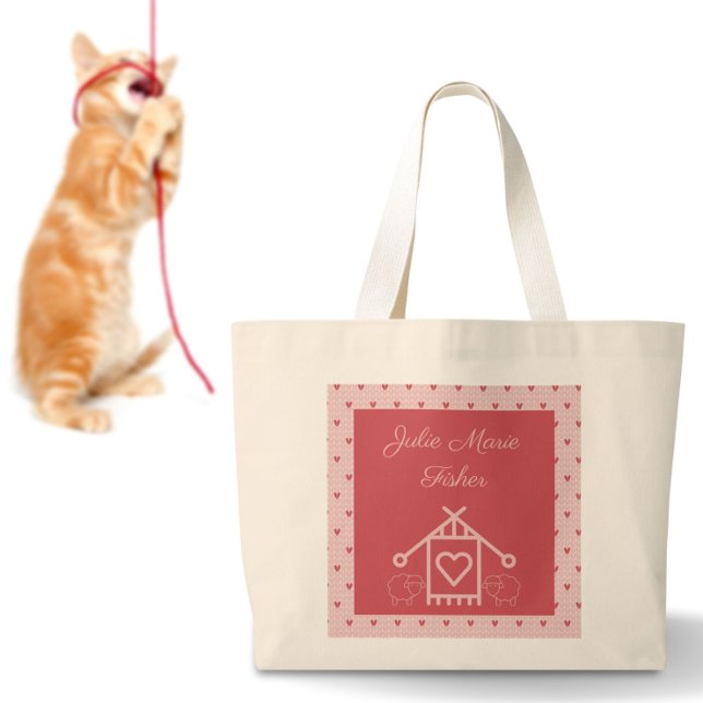 Kittering av rosa från säckar och får jumbo tygkasse (Skapare uppladdad)