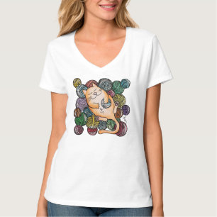 Kittering eller Tecknad av Fläkt- T Shirt