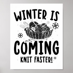 Kittering Knitter Seed Maskin Gift Idea Poster
