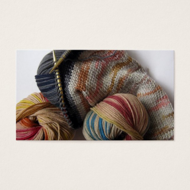 Kittering med yllgarn visitkort (Framsidan)