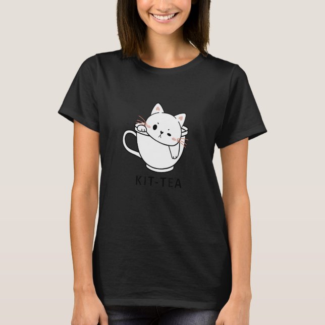 Kittete Kat Cute Och  Katt Te T Shirt (Framsida)