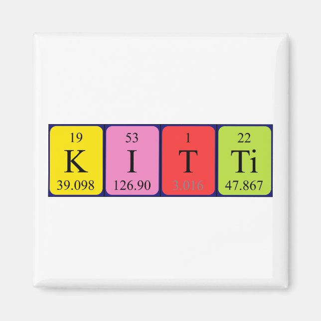 Kitti Periodisk bord namn magnet (Framsidan)