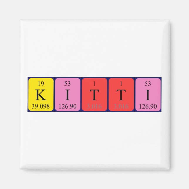 Kitti Periodisk bord namn magnet (Framsidan)