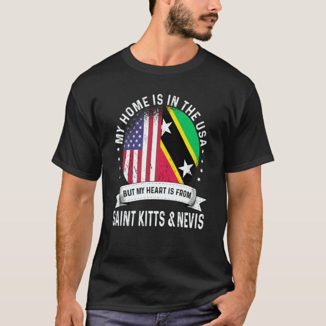 Kittian Nevisian American Patriot Grown Home USA F T Shirt (Framsida)