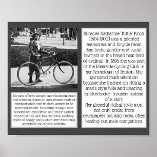 Kittie Knox Bi- rascyklist Bicycle Feminist Poster