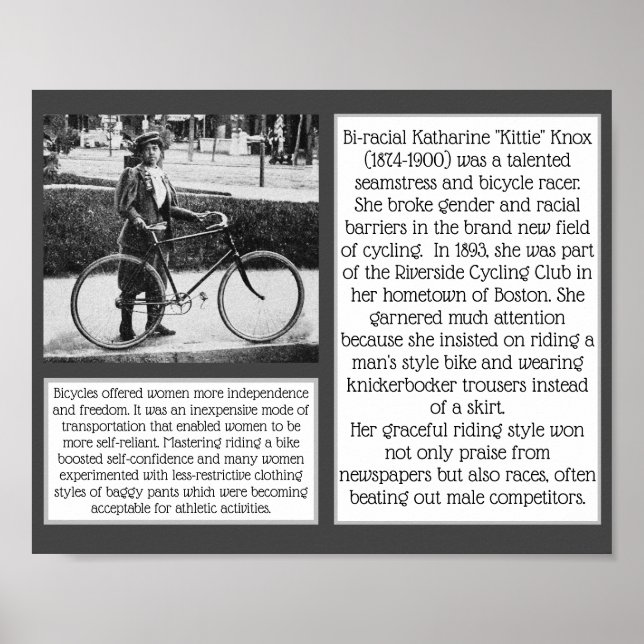 Kittie Knox Bi- rascyklist Bicycle Feminist Poster (Framsidan)