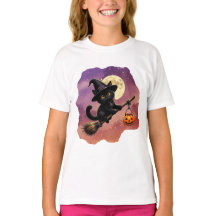 Kittie och hennes kvast t-shirt
