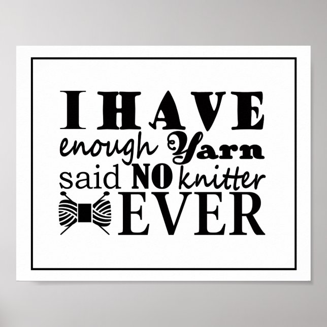 Kitting ・ Inte tillräckligt många garnbåtar Poster (Framsidan)