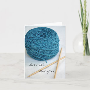 Kitting Note Card - Lev bra. Sticka ofta. Kort