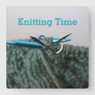 Kitting Time Joke Fyrkantig Klocka