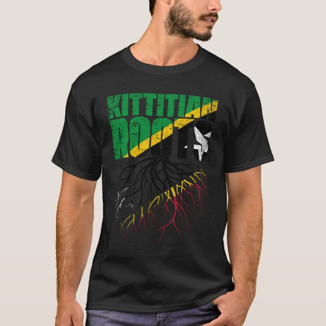 Kittitian Nevisian Roots St Kitts och Nevis Herita T Shirt (Framsida)