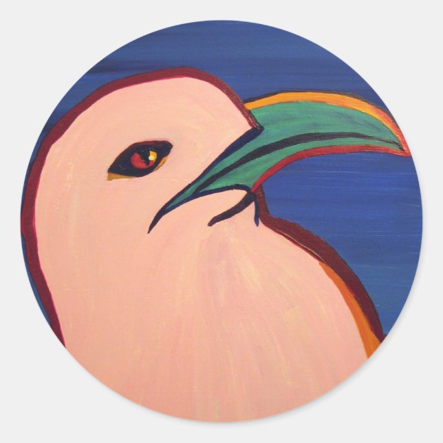 Kittiwakeklistermärkear Runt Klistermärke (Framsida)